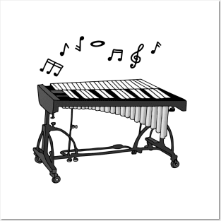 Minimalist Vibraphone In Love with Music (Vibraphonist Melodic Note) Mallet Percussion Instrument Posters and Art